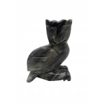Sunny Grey (Dark) Hand Carved Marble Owl H: 13 x W: 10.5cm - 1 Pcs